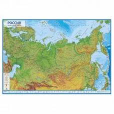 Карта РФ физическая интерактив М1:7,5млн 116*80 ламин GLOBEN КН053 420349