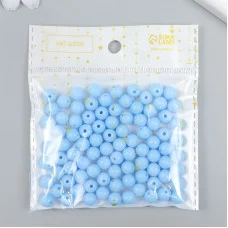 Бусины пластик "Яркие голубые" глянец набор 25 гр d=0,8 см   9424551