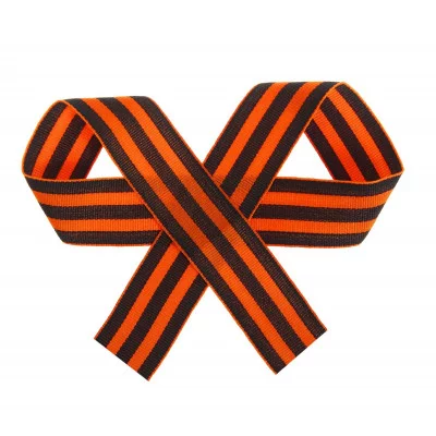 Лента репсовая оранжево-черная 40см 2115613