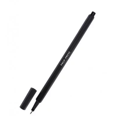 Ручка капиллярная ЧЕРНАЯ РЧК-7809 гексоганальный корпус, d=0,4мм, индив.шк,  РЧК-7809