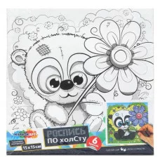 Холст по контуру 15*15 см панда МУЛЬТИ АРТ 392563