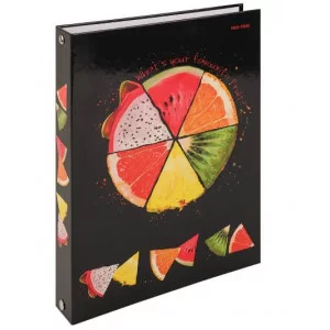 Тетрадь КЛЕТКА 80л. ФРУКТОВЫЙ КОЛЛАЖ (80-2295) (на кольцах) 80-2295