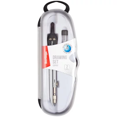 Готовальня Berlingo "Expert", 2 предмета, циркуль 135мм, пластиковый футляр 271121