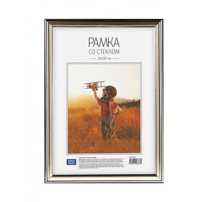 Рамка пластиковая 21*30см, OfficeSpace, №2, серебро 222160