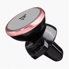 Держатель автомобильный HOCO CA3 для смартфона пластик воздуховод магнит чёрный серая вставка 6957531031635