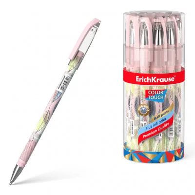 Ручка шариковая ErichKrause® ColorTouch® Flora, цвет чернил синий 50741