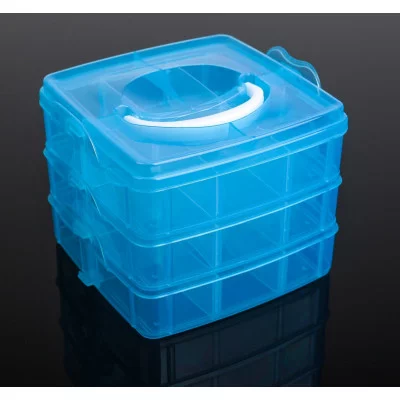 Бокс для хранения, 3 яруса 18 отделений, 15х15х12 см, цвета МИКС 753651