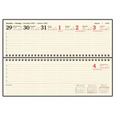 Планинг датированный 2026 305х140 мм BRAUBERG "Iguana", под кожу, красный, 117225