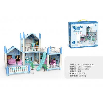 Домик для кукол, размер в собранном виде 52*27*34 см, в/к 28*25*10,5 см Y23155007