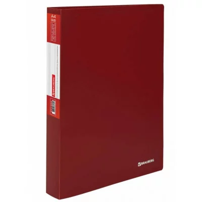 Папка 60 вкладышей BRAUBERG "Office", красная, 0,6 мм, 271329