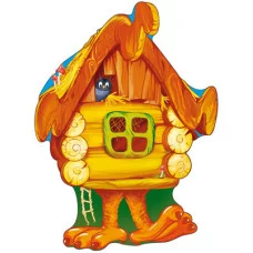 Ф-7269 Плакат вырубной А3. Избушка на курьих ножках (с блестками и уф-лаком)