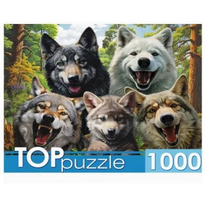 TOPpuzzle. ПАЗЛЫ 1000 элементов. СЕЛФИ ВОЛКОВ Ф1000-7730