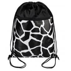 Мешок для сменной обуви, 1 отделение, с карманом, БЕЛО-ЧЕРНЫЙ (МО-4032), принт.ткань МО-4032