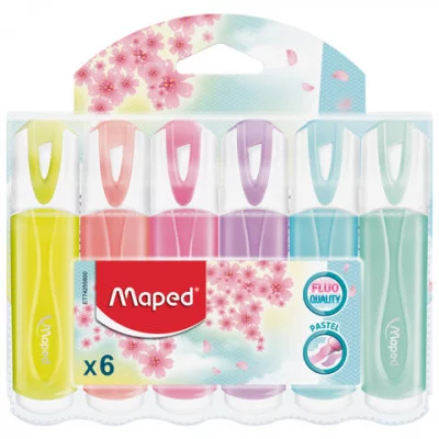 Набор текстовыделителей MAPED 6 шт., АССОРТИ, "FLUO PEP\'S Pastel", линия 1-5 мм, 742558