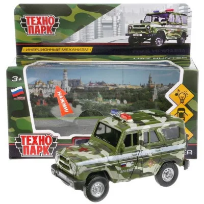 Машина "Uaz hunter Военный" 12 см металлическая инерционная HUNTER-MIL-SL