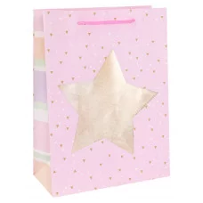 Dream cards Пакет подарочный с мат.лам. и тиснением фольгой 31х42х12см (XL) Счастливого дня рождения, красный, 210 г ПКП-2616