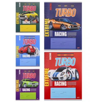 Тетрадь КЛЕТКА 12л. ТУРБОМАШИНКИ (12-4364) цвет. мелов.обл. 12-4364