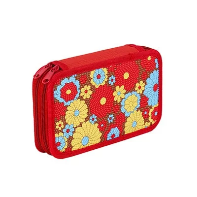 Пенал 2-секц. ЦВЕТОЧНЫЙ УЗОР (ПН-5192) 190х115, принт. ткань "капля" ПН-5192