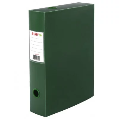 Короб архивный (330х245 мм), 70 мм, пластик, разборный, до 750 листов, зеленый, 0,7 мм, STAFF, 237277
