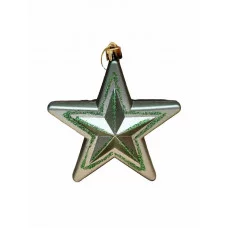 Набор ёлочных подвесок 4 шт Яркие звезды,10 см,фисташковый НУ-0443