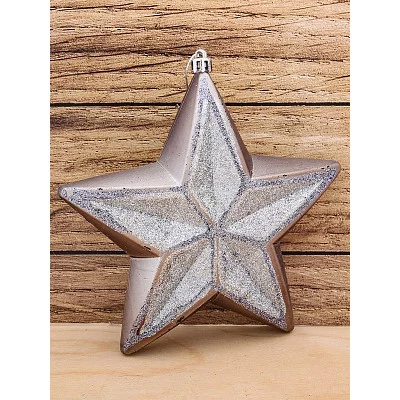 Ёлочная подвеска, Звезда 15 см ,серебряный НУ-0440