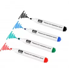 Набор маркеров для белых досок OfficeSpace 04цв., пулевидный, 3мм, чехол с европодвесом 324656