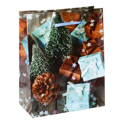 Optima Пакет подарочный с глянц. лам. 11,5x14,5x6 см  (S) Новогоднее настроение, 128 г   ПКП-6085