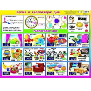 Плакат А2 Время и распорядок дня 00052 0+