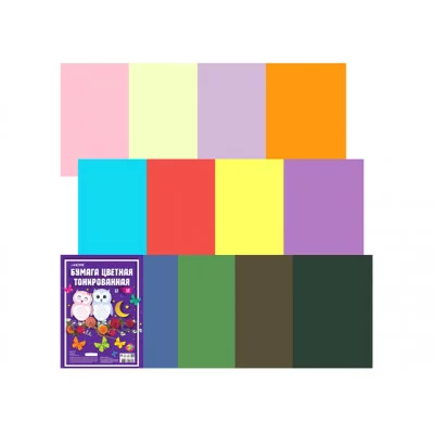 Бумага цветная тонированная двусторонняя А4 12л 12цв DEVENTE 8114900