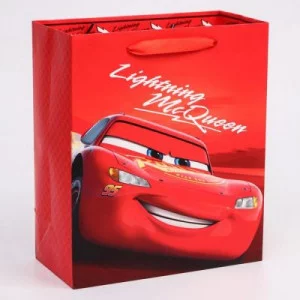 Пакет ламинат вертикальный "McQueen", Тачки, 23х27х11,5 см 4628801