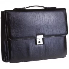 Портфель OfficeSpace "Uran" кожзам, черный, 2 отделения, метал. замок Спейс 162166