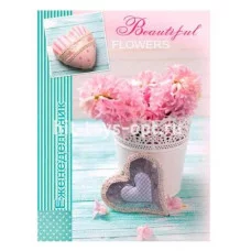 Еженедельник недатированный А5 64 листа "Цветы и сердце" обл. 7БЦ 64-3755