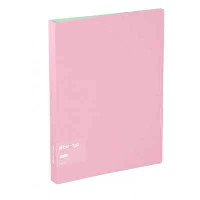 Папка на 4 кольцах Berlingo "Haze" А4, 24мм, 600мкм, D-кольца, с внутр. карманом, розовая, софт-тач 352618