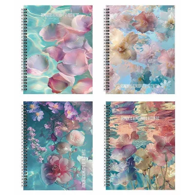 Тетрадь 48 л. А5 кл. греб. офс. Schoolformat ЦВЕТЫ НА ВОДЕ мел. карт., выб. 257289