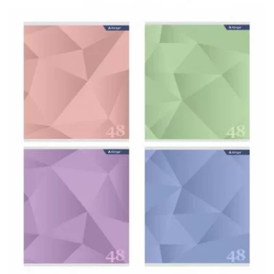 Тетрадь 48л., А5, клетка, Alingar "Pastel", скрепка, мелованный картон (стандарт), блок офсет