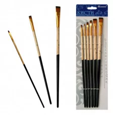 Кисти набор 1975-6шт,нейлон плоские №0,2,4,6,8,10 J.Otten 31159