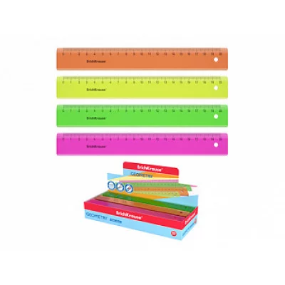 Линейка пластиковая ErichKrause® Neon 1шт 20см, ассорти 52998