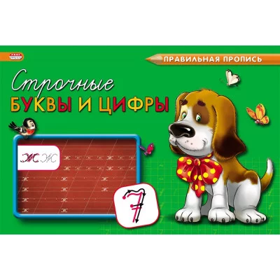 Пропись А5 альбомный Каллиграфическая СТРОЧНЫЕ БУКВЫ И ЦИФРЫ (ПР-3003) 8л,обл.-цвет мел.бум ПР-3003