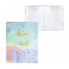 Папка с 20 вкладышами Alingar, А4, 310х235 мм, пластик, 400 мкм, мраморный дизайн с надписью "Dream", зеленый AL12804/2