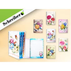 Блокнот детский на спирали ЦВЕТЫ,14х21 см, 80 стр цвета в ассортименте S1269