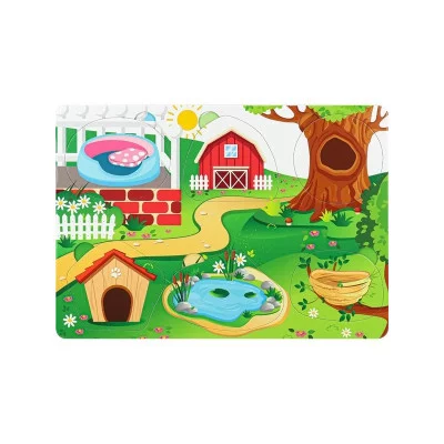 Рамка-вкладыш трехслойная "Кто где живёт и что ест" П-9405