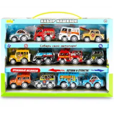 Набор игрушек "Пуллбэк: Городские автомобили" (5 см, 12 шт., пружинный механизм) BBA1602-132