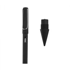 Карандаш вечный ч/г Alingar, пластик, с ластиком, круглый, заточенный, корпус черный, в комплекте запасной стержень, пакет с европодвесом AL11067