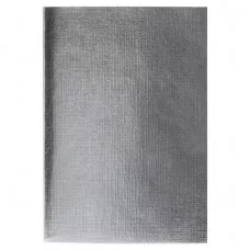 Тетрадь бумвинил, А4, 96 л., скоба, офсет №1, клетка, СЕРЕБРО Metallic, HATBER, 96Т4бвВ3