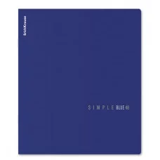 Тетрадь общая ученическая ErichKrause Simple Color, синий, 48 листов, клетка, ламинация soft-touch+выборочный УФ-лак 1шт 65237