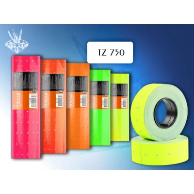 Ценник TZ 750 цветной: 12*21,4 мм, кол-во в рулоне шт