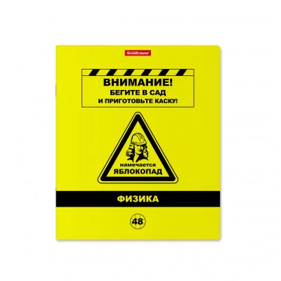 Тетрадь общая ученическая с пластиковой обложкой на скобе ErichKrause Be Informed, ФИЗИКА, 48 листов, клетка 59484