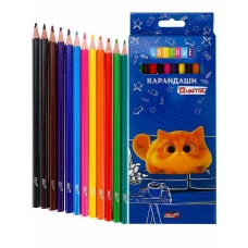Карандаши цветные 12цв. КОТЕНОК МЯУ гриф. d=2,8мм TM "Profit" КЦ-2621