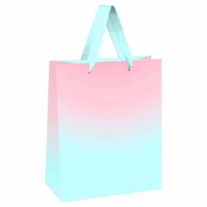 Пакет подарочный 1шт 26*32*12см MESHU "Duotone. Mint-Pink gradient", отд. фольгой, матовая ламинация 354654