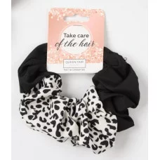 Резинка для волос "Орбита" пятнышки стиль 12см чёрно-белый 10526843